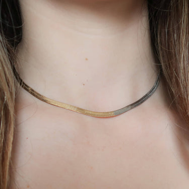 Gold & Silver Two Tone Snake Chain Necklace